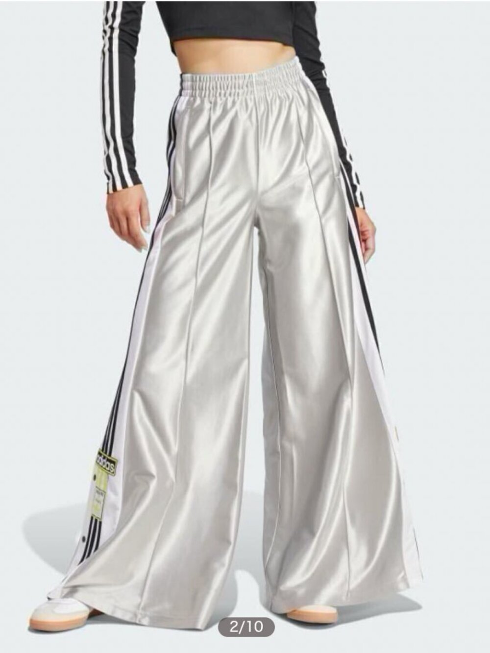 Adidas Originals Adilenium Addibreak Track Pants Silver - women sm (oversized)